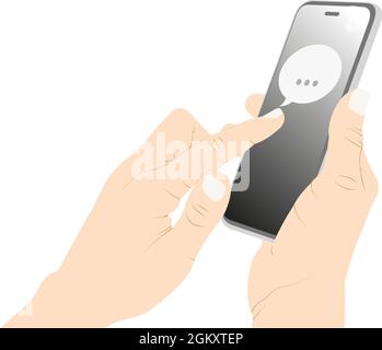 Messaging, while using a smartphone, chat, talk, conversation vector stock illustration. Stock Vector