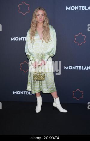 Berlin, Germany. 15th Sep, 2021. Actress Lena Klenke joins the Montblanc UltraBlack Collection Launch. Credit: Jörg Carstensen/dpa/Alamy Live News Stock Photo