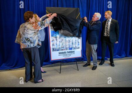 Deputy Secretary of Defense Dr. Kathleen H. Hicks unveils the POW/MIA 2021 poster unveiling at the Pentagon, Washington, D.C., July 27, 2021. Stock Photo