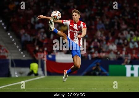 Madrid, Spain. 15th Sep 2021. Marcos Llorente of Atletico de Madrid during the UEFA Champions League match between Atletico de Madrid and FC Porto at Wanda Metropolitano in Madrid, Spain. Credit: DAX Images/Alamy Live News Stock Photo