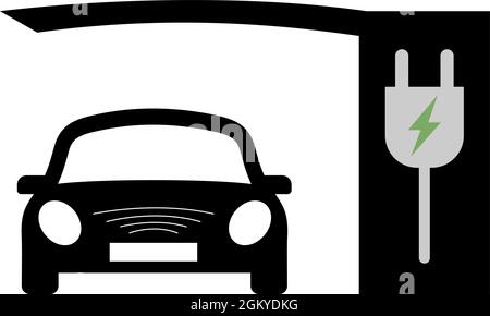 Electric Car charge station, electric vehicle, electric charge, charger station, vector stock illustration. Stock Vector
