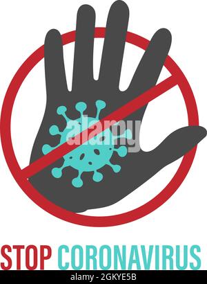 Symbol of the danger coronovirus, covid-19. Stop virus warning sign vector stock illustration. Stock Vector