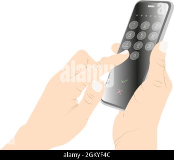 Pin code, security code, unlock, locked, unlocked, smartphone, confirm, cancel vector stock. Stock Vector