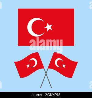 Flag of Turkey, Turkish vector stock illustration Stock Vector