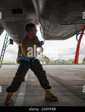 A crew chief assigned to the 44th Aircraft Maintenance Unit, Kadena Air ...