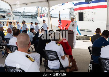 SANTA RITA, Guam (July 29, 2021) - Adm. Karl Schultz, commandant, U.S. Coast Guard Stock Photo