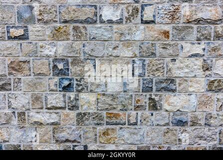 Beautiful Very Colorful Wall From Stone Bricks Stock Photo