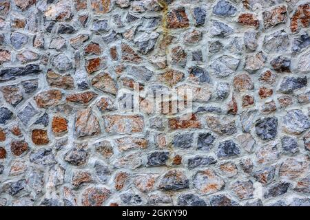 Beautiful Very Colorful Mosaic Stone Wall Stock Photo