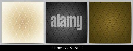 Abstract background geometric pattern with striped wavy lines  luxury of white, black and gold Stock Vector