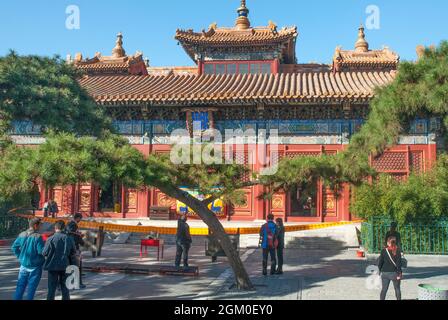Falun Hall (1744) of the  Lama Temple, Beijing, China Stock Photo