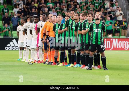 September 15, 2021: Austin FC in action during the MLS match against Los Angeles FC at Q2 Stadium. Austin, Texas. Mario Cantu/CSM Stock Photo