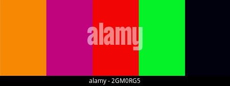 A palette of colored rectangles in a color theme in bright orange, pink, red and green Stock Photo