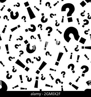 random pattern. Large and small question mark and exclamation mark. Stock Vector