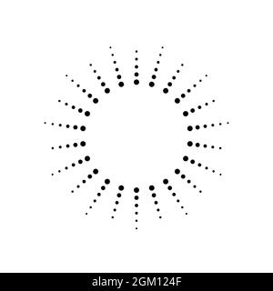 Light rays frame with dots. Shine burst background. radiant spark. Vector illustration. Sun beam ray sunburst background. Stock Vector