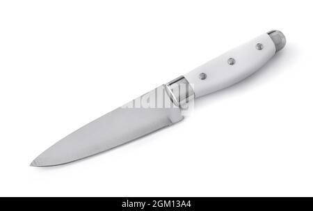 Stainless steel kitchen knife isolated on white Stock Photo