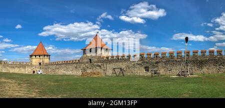 Bender, Moldova 06.09.2021.  the Tighina Fortress in Bender, Transnistria or Moldova, on a sunny summer day Stock Photo