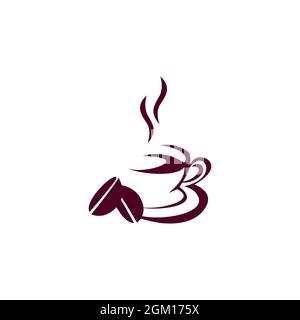 abstract coffee cup stylish logo icon flat concept vector graphic design Stock Vector