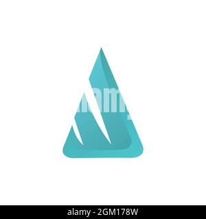 abstract letter w triangle stylish logo icon flat concept vector graphic design Stock Vector