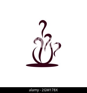 abstract stylish coffee cup logo icon flat concept vector graphic design Stock Vector