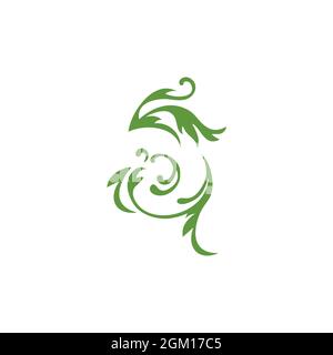 abstract number 3 three plant leaves logo icon flat concept vector graphic design Stock Vector