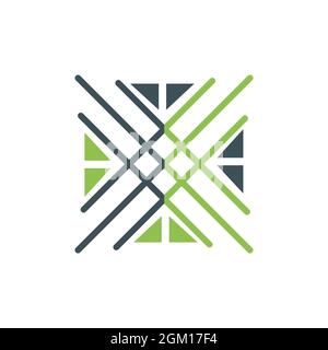 abstract window letter x stylish logo icon flat concept vector graphic design Stock Vector