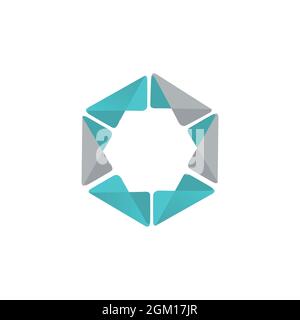 polygon star stylish logo icon flat concept vector graphic design Stock Vector