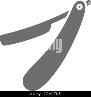 Straight razor grey icon. Isolated on white background Stock Vector