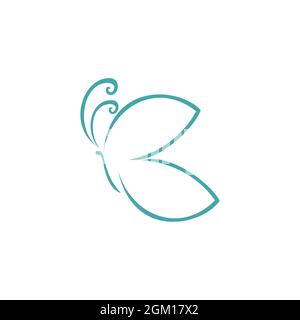 stylish butterfly letter B logo icon flat concept vector graphic design Stock Vector