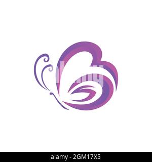 stylish butterfly love logo icon flat concept vector graphic design Stock Vector