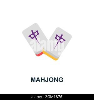 Mahjong icon. Flat sign element from table games collection. Creative Mahjong icon for web design, templates, infographics and more Stock Vector