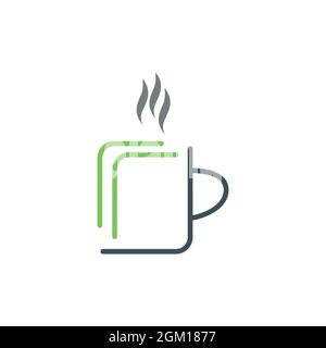 coffee shop logo icon flat concept vector graphic design Stock Vector