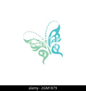 stylish butterfly ethnic logo icon flat concept vector graphic design Stock Vector