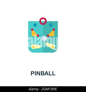 Pinball icon. Flat sign element from table games collection. Creative Pinball icon for web design, templates, infographics and more Stock Vector