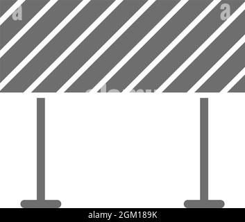 Road barrier, roadblock, borderline grey icon. Isolated on white background Stock Vector