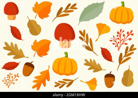 vector stock autumn pattern illustration flat design Stock Vector