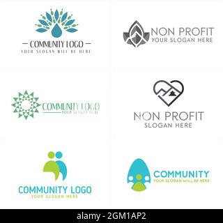 Community nonprofit people logo design Stock Vector
