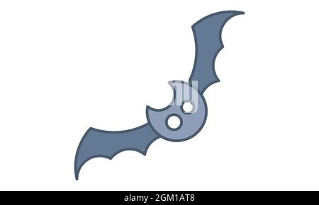 Bat icon, Colorful flat Halloween bat symbols. Thin line art design, Vector illustration Stock Vector
