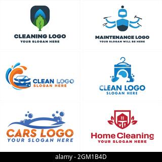 Cleaning service maintenance car wash logo design Stock Vector