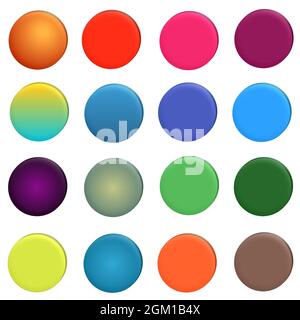 Set of colorful web buttons for menu various color white background 3d Stock Photo