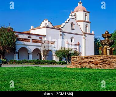 Mission San Luis Rey de Francia, Est.1798, California Stock Photo