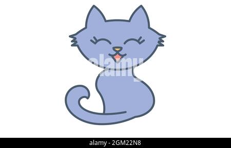 cat icon. Halloween symbol. Domestic pet, silhouette of animal. Isolated flat vector illustration Stock Vector