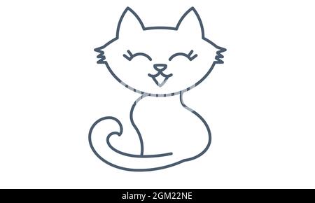 cat icon. Halloween symbol. Domestic pet, silhouette of animal. Isolated flat vector illustration Stock Vector