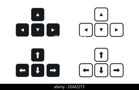 Arrow button on keyboard icon. Vector illustration. Stock Vector