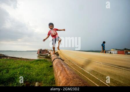 Nice Ben Nom fishing village in Dong Nai province southern Vietnam Stock Photo