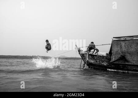 Nice Ben Nom fishing village in Dong Nai province southern Vietnam Stock Photo