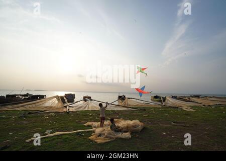 Nice Ben Nom fishing village in Dong Nai province southern Vietnam Stock Photo