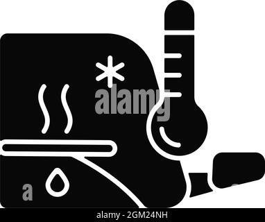 Heated wiper blades black glyph icon Stock Vector