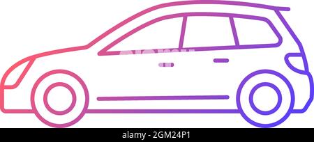 Hatchback gradient linear vector icon Stock Vector