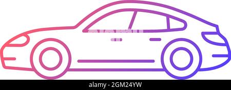 Sports sedan gradient linear vector icon Stock Vector