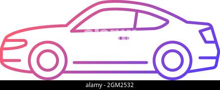Coupe car gradient linear vector icon Stock Vector